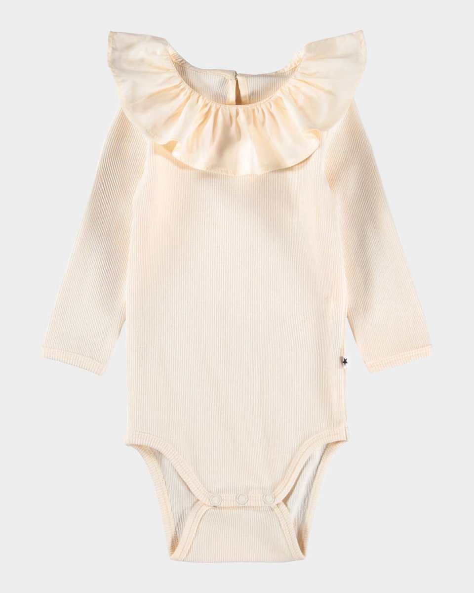 Girl's Faye Ruffle-Collar Bodysuit, Size 3M-18